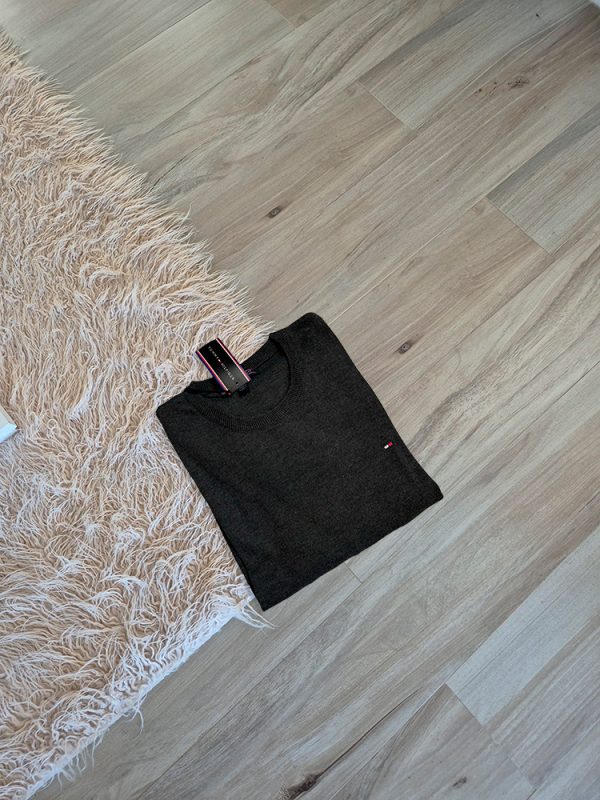 Sweater basico de hilo con cuello redondo Tommy Hilfiger