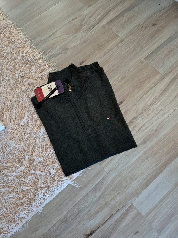 Sweater basico de hilo medio cierre Tommy Hilfiger