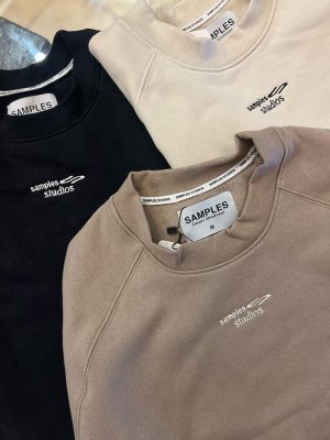 Buzo de algodon Crewneck basic crop de mujer Samples