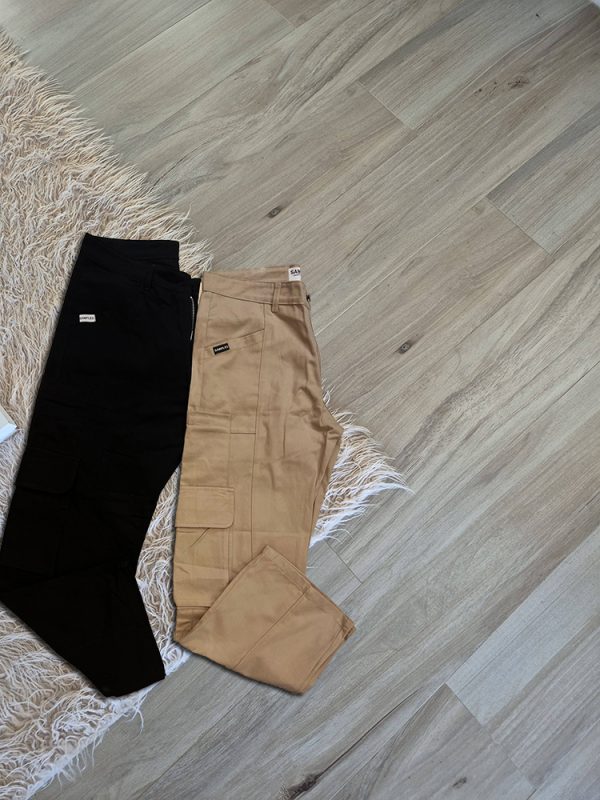 Pantalon cargo baggy de gabardina unisex Samples