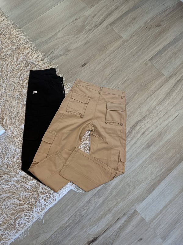 Pantalon cargo baggy de gabardina unisex - Imagen 4